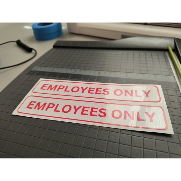 Employees Only Sign Sticker Decal Waterproof Vinyl (2 Pack) - Picture 2 of 5